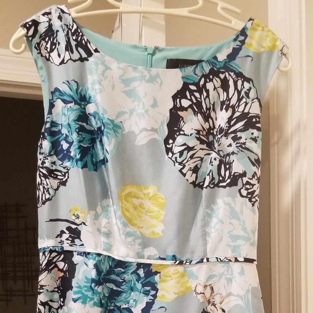 J Crew Aquatic Floral Silk Dress Sz 2